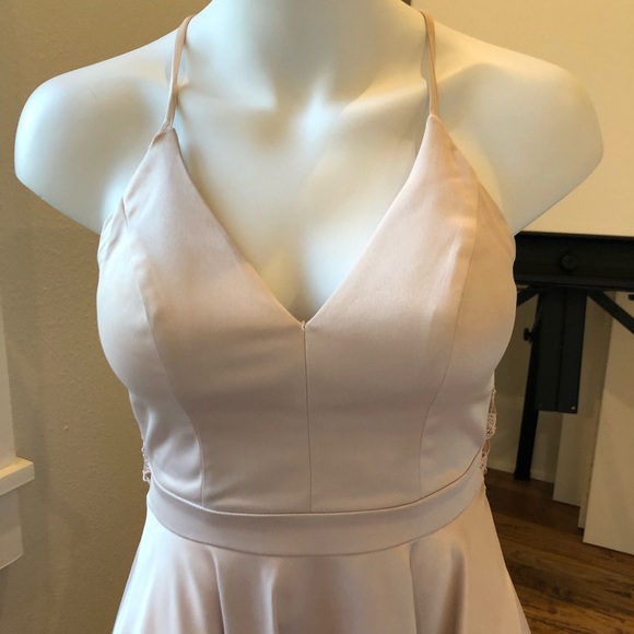 Sequin Hearts Hoco Party Dress 3 Light Pink Sweatheart neck full skirt - Picture 5 of 10